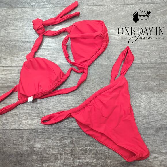 CharmLeaks Halter Triangle Bikini Swimsuit Size XL - Picture 4 of 4